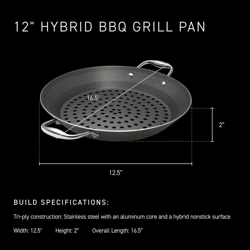HexClad Hybrid Nonstick BBQ Grill Pan, Dishwasher-Friendly, BBQ and Oven-Safe Up to 900°F - Image 3